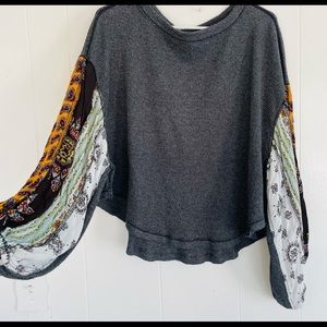 We the Free People Blossom Thermal top black combo